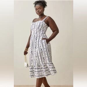 Floral Striped Midi Dress